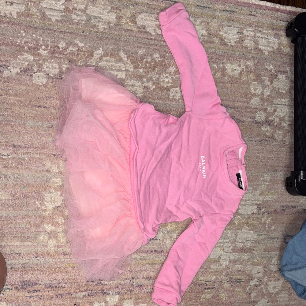 Balmain Pink Tulle Kids Dress
